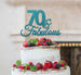 70 & Fabulous Cake Topper 70th Birthday Glitter Card Light Blue