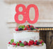 80th Birthday Cake Topper Glitter Card Light Pink