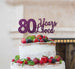 80 Years Loved Cake Topper 80th Birthday Glitter Card Dark Purple