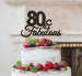 80 & Fabulous Cake Topper 80th Birthday Glitter Card Black
