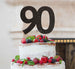 90th Birthday Cake Topper Glitter Card Black