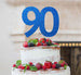 90th Birthday Cake Topper Glitter Card Dark Blue