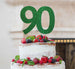 90th Birthday Cake Topper Glitter Card Green