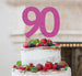 90th Birthday Cake Topper Glitter Card Hot Pink