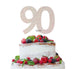 90th Birthday Cake Topper Glitter Card White