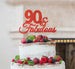 90 & Fabulous Cake Topper 90th Birthday Glitter Card Red