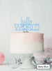 Hello World Baby Shower Cake Topper Premium 3mm Acrylic Baby Blue