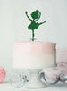 Ballerina Dancing Birthday Cake Topper Glitter Card Green