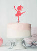 Ballerina Dancing Birthday Cake Topper Glitter Card Light Pink