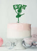 Ballerina Eight 8th Birthday Cake Topper Glitter Card Green
