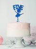 Ballerina Five 5th Birthday Cake Topper Glitter Card Dark Blue