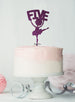 Ballerina Five 5th Birthday Cake Topper Glitter Card Dark Purple