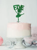 Ballerina Five 5th Birthday Cake Topper Glitter Card Green