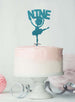 Ballerina Nine 9th Birthday Cake Topper Glitter Card Light Blue