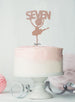 Ballerina Seven 7th Birthday Cake Topper Glitter Card Rose Gold