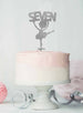 Ballerina Seven 7th Birthday Cake Topper Glitter Card Silver