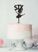 Ballerina Six 6th Birthday Cake Topper Glitter Card Black