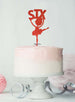 Ballerina Six 6th Birthday Cake Topper Glitter Card Red