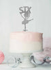 Ballerina Six 6th Birthday Cake Topper Glitter Card Silver
