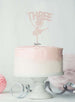 Ballerina Three 3rd Birthday Cake Topper Glitter Card White