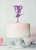 Ballerina Two 2nd Birthday Cake Topper Glitter Card Light Purple