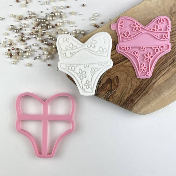 Bikini with Flowers Summer Cookie Cutter and Stamp