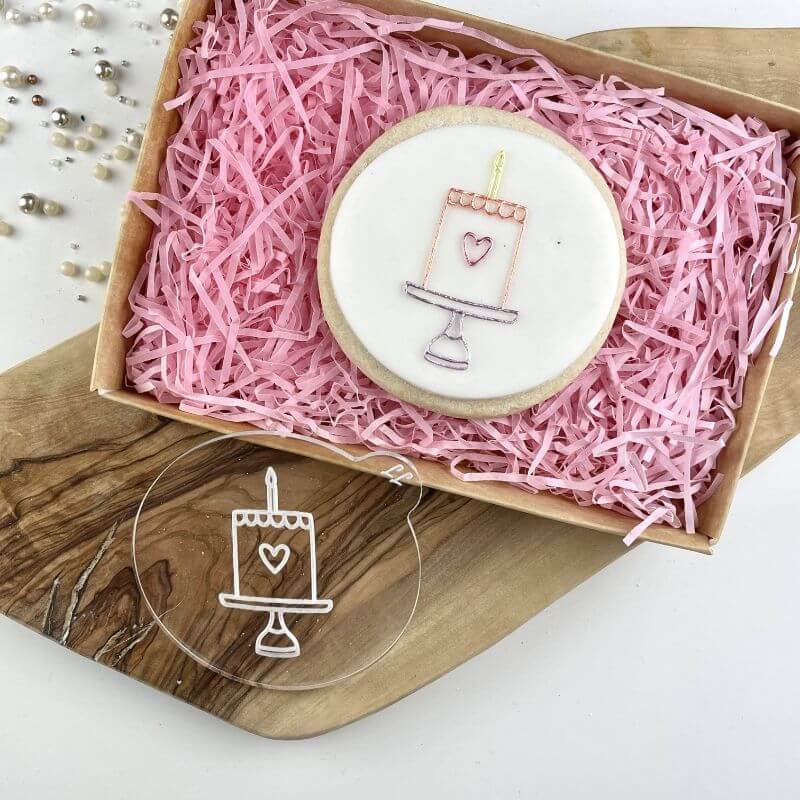 Birthday Cake with Candle Cookie Embosser