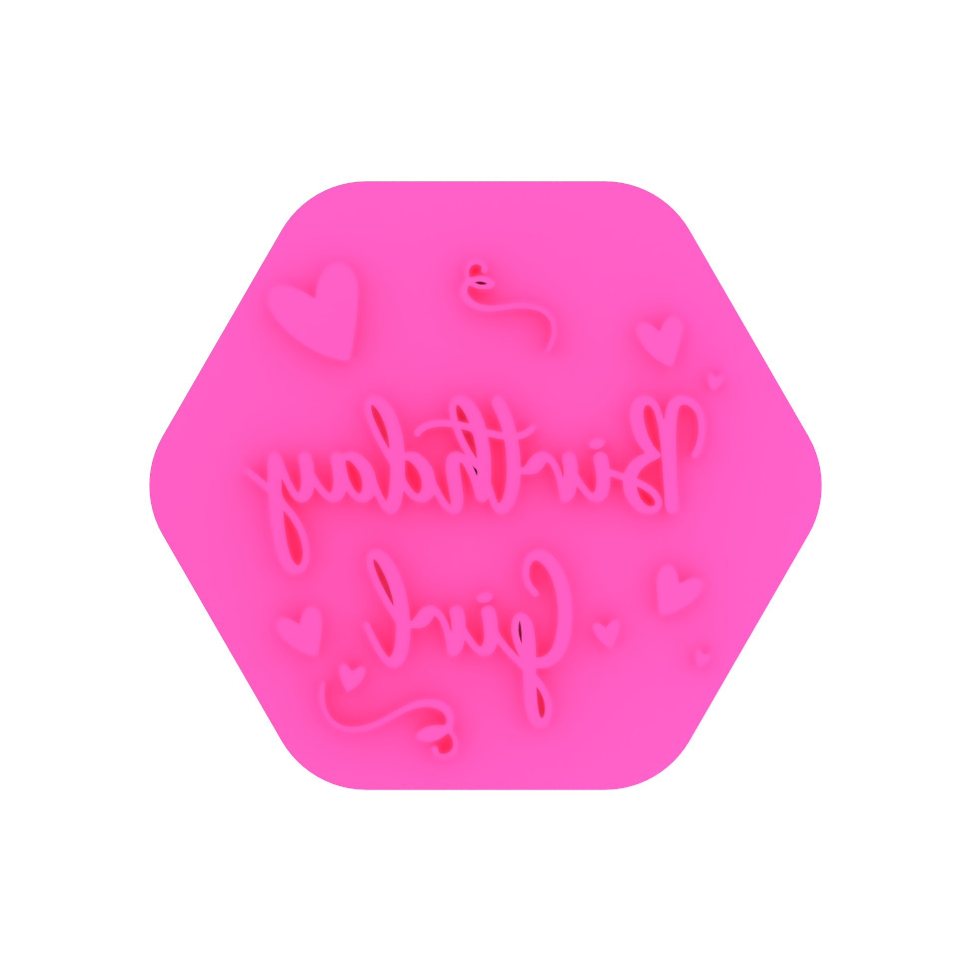 Birthday Girl Cookie Stamp with Hearts