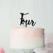 Number Four Birthday Cake Topper Eden Font Style in Premium 3mm Acrylic or Birch Wood