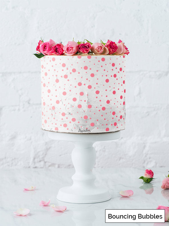 Bouncing Bubbles Circles Cake Stencil - Full Size Design