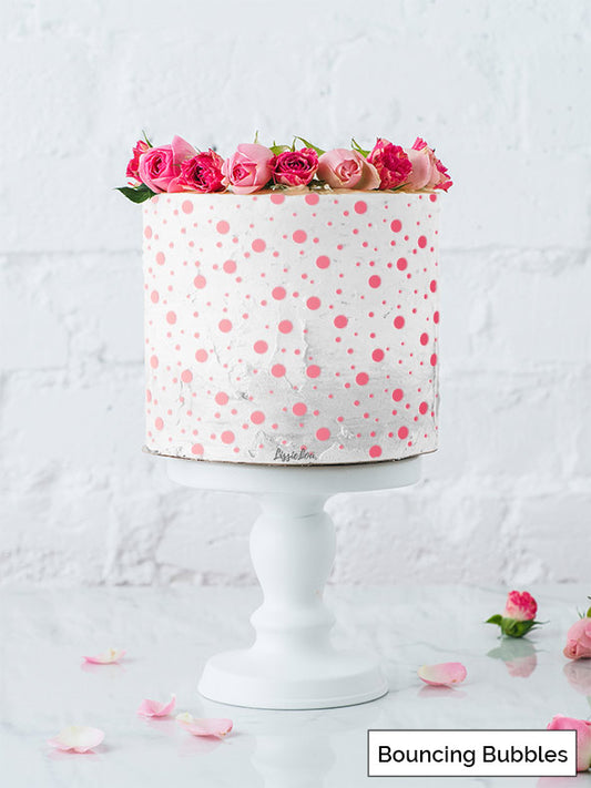 Bouncing Bubbles Circles Cake Stencil - Full Size Design