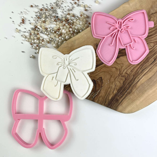 Bow with Tag Valentine's Cookie Cutter and Stamp