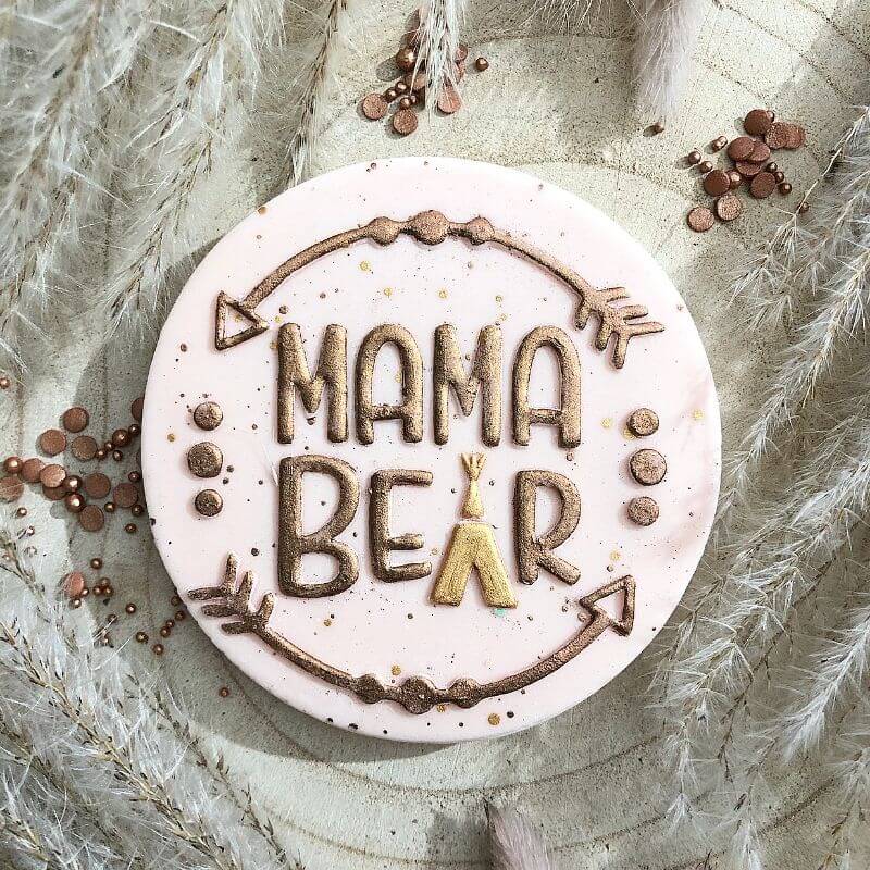 Mama Bear Wild One Style Baby Shower Cookie Cutter and Embosser