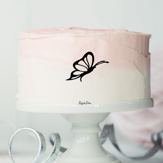Flying Butterfly Cake Motif Pack of 4 Premium 3mm Acrylic or Birch Wood