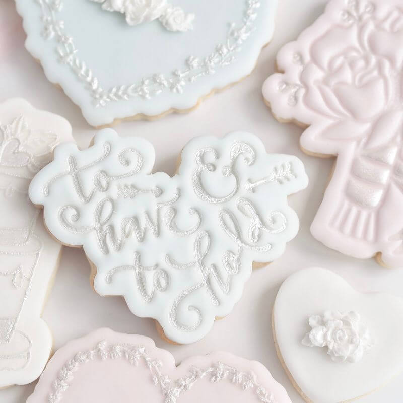 To Have and To Hold in Heart Wedding Cookie Cutter and Stamp
