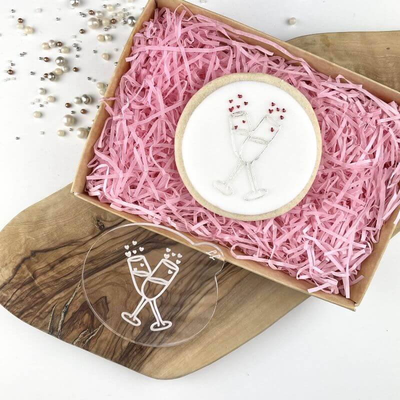 Champagne Glasses Wedding Cookie Embosser