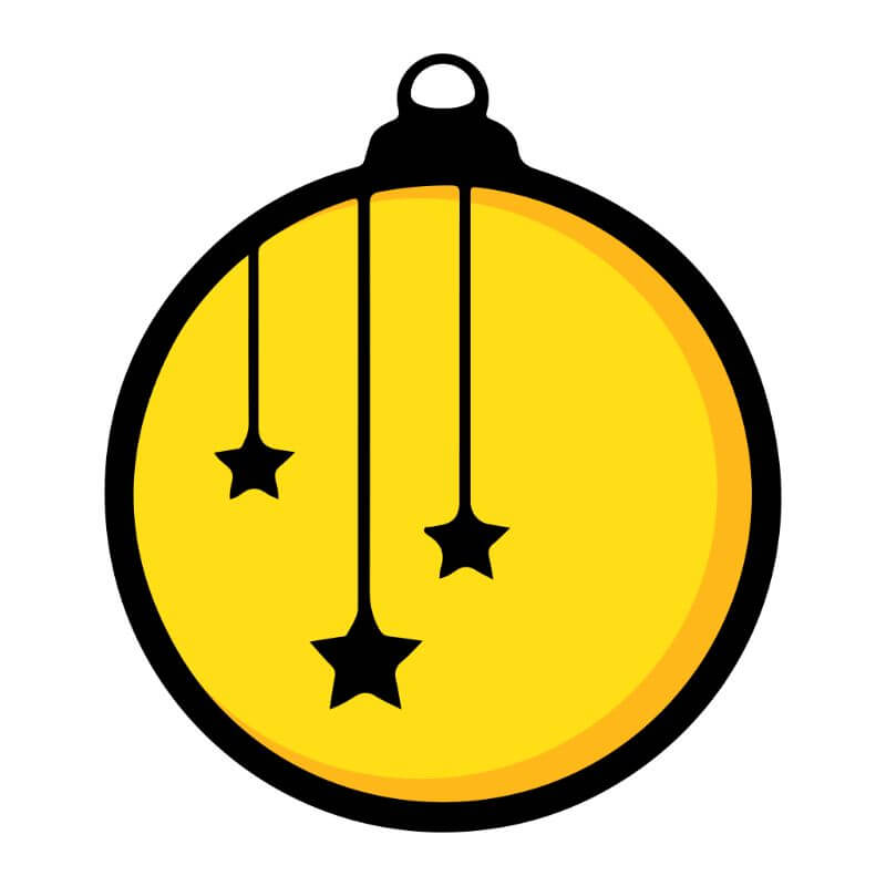 Circle Bauble with Stars Small Cookie Cutter