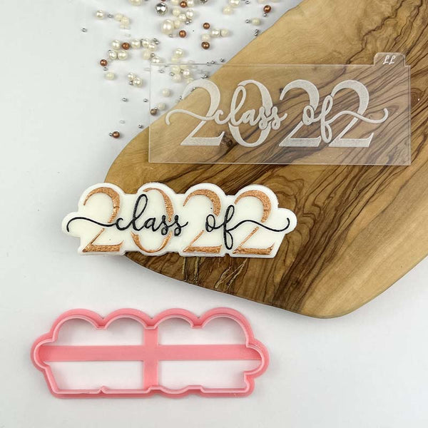 Class of 2022 in Verity Font Teacher Cookie Cutter and Embosser by The Three Biscuiteers