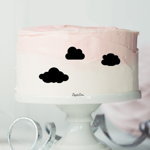 Cloud Cake Motifs Pack of 3 Premium 3mm Acrylic or Birch Wood