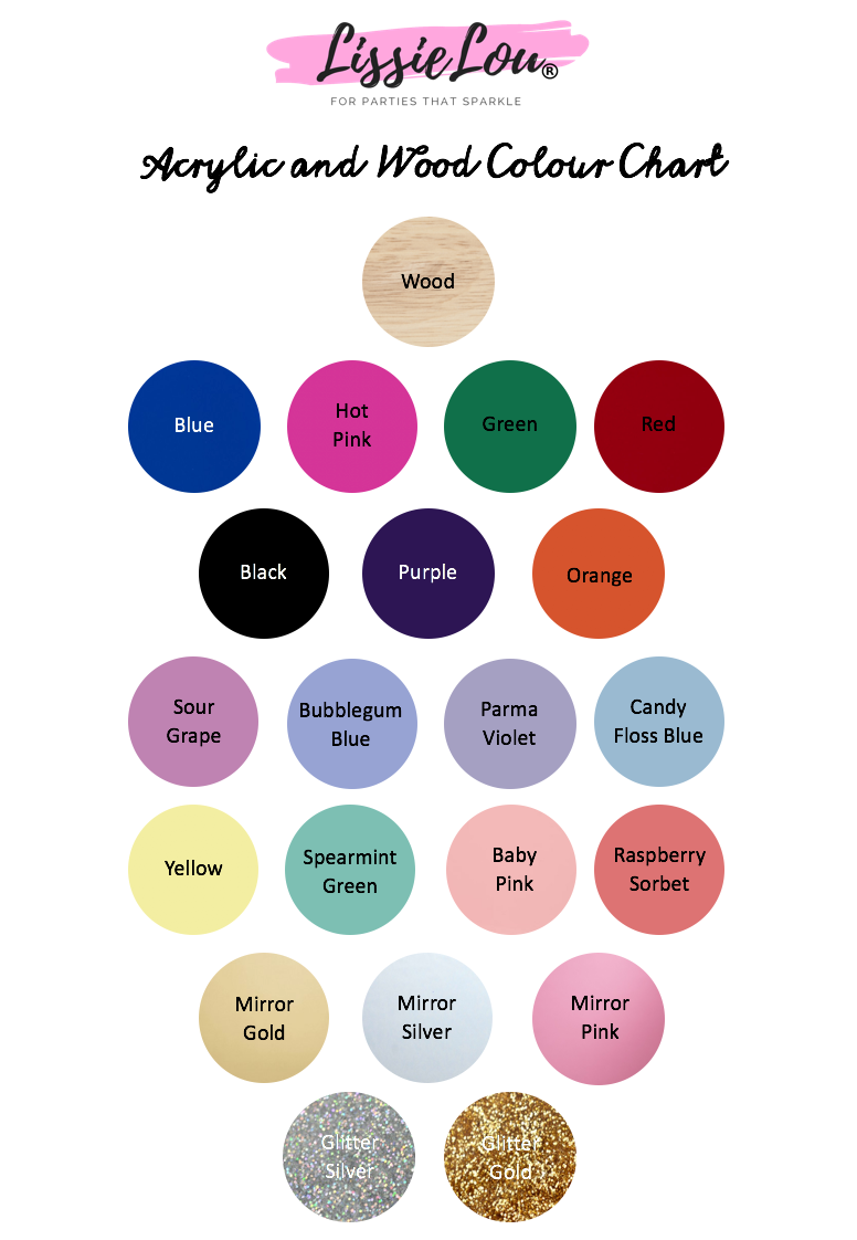LissieLou Wood and Acrylic Colour Chart