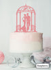 Silhouette Couple Under Pergola Wedding Cake Topper Premium 3mm Acrylic Raspberry