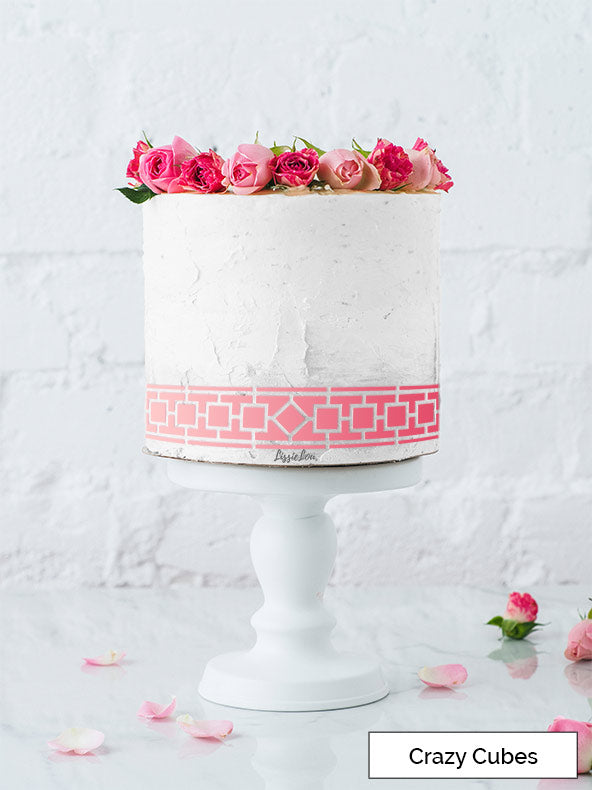 Crazy Cubes Cake Stencil - Border Design
