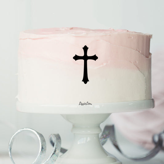 Pretty Cross Cake Motif Pack of 4 Premium 3mm Acrylic or Birch Wood