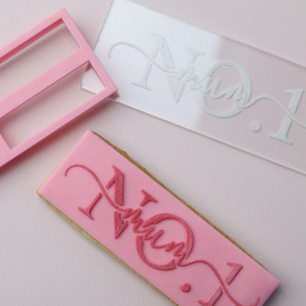 No1 Mum in Verity Font Mother's Day Cookie Cutter and Embosser