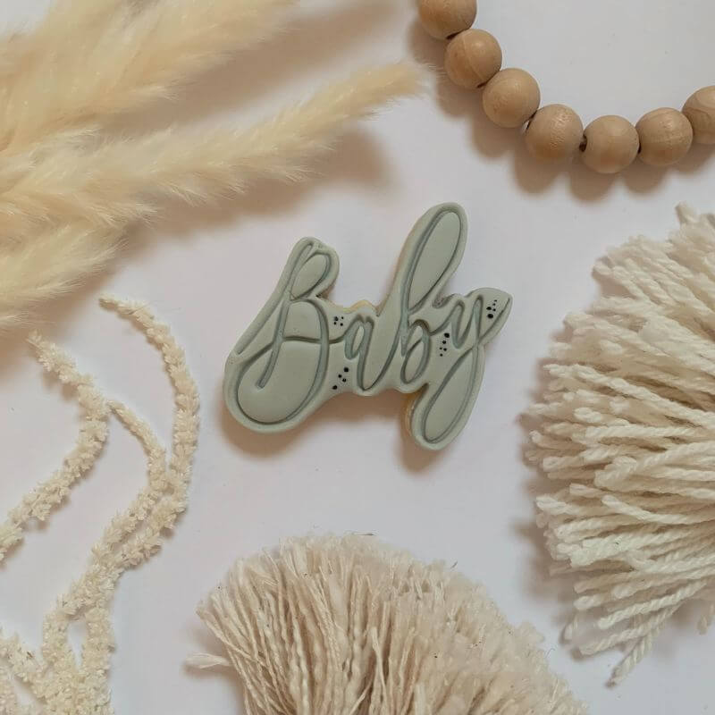 Baby in Florence Font Baby Shower Cookie Cutter