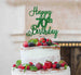 Happy 70th Birthday Pretty Cake Topper Glitter Card Green