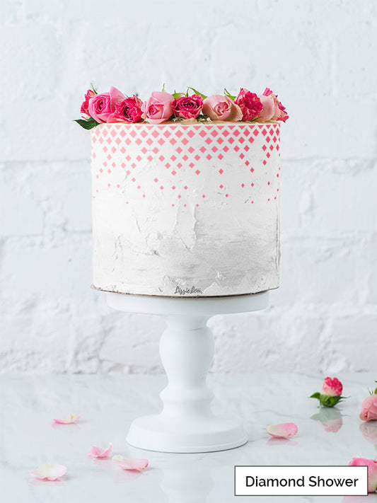 Diamond Shower Cake Stencil - Border Design