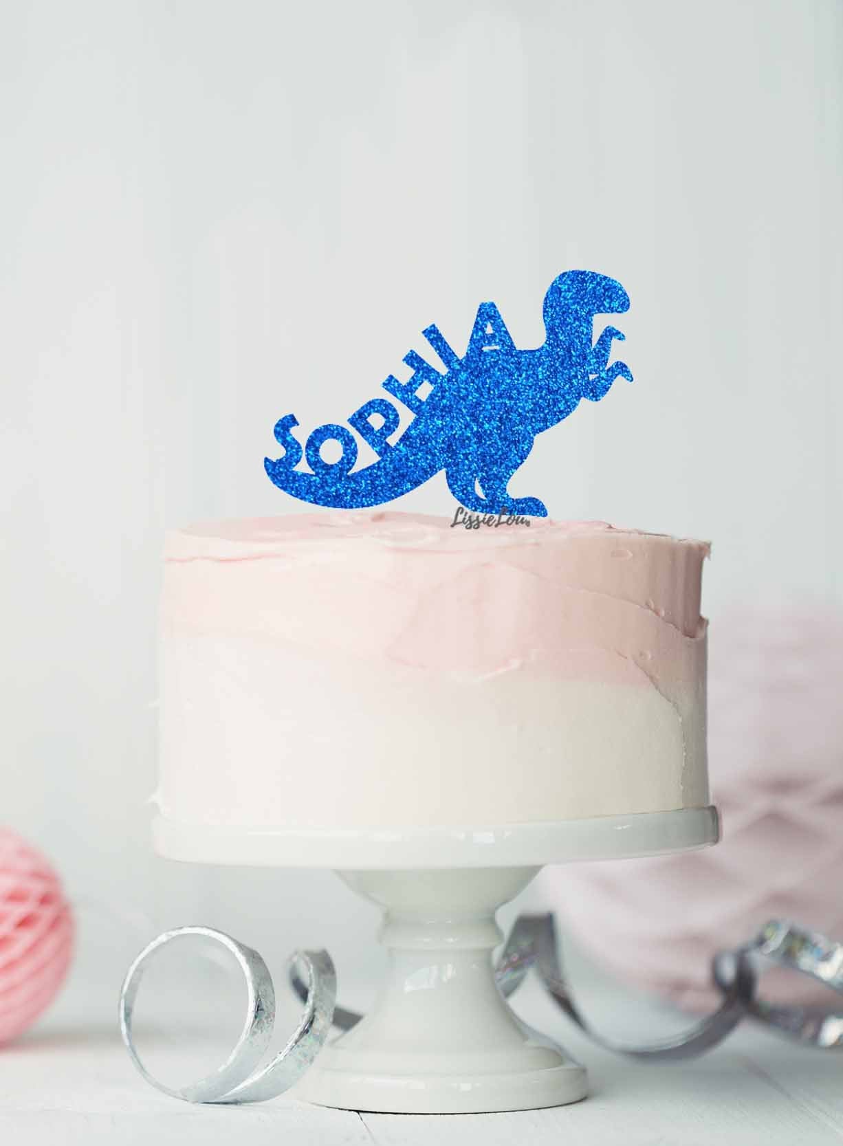 Bespoke Dinosaur Tyrannosaurus Rex Cake Topper Dark Blue