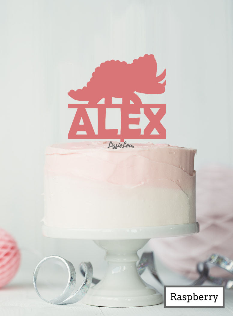 Bespoke Dinosaur Triceratops Cake Topper Raspberry