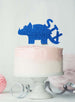 Dinosaur Six 6th Birthday Cake Topper Glitter Card Dark Blue